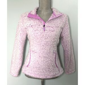 Wonder Nation Violet Bloom Pink Purple Sherpa Pullover Jacket size Girls XL Plus